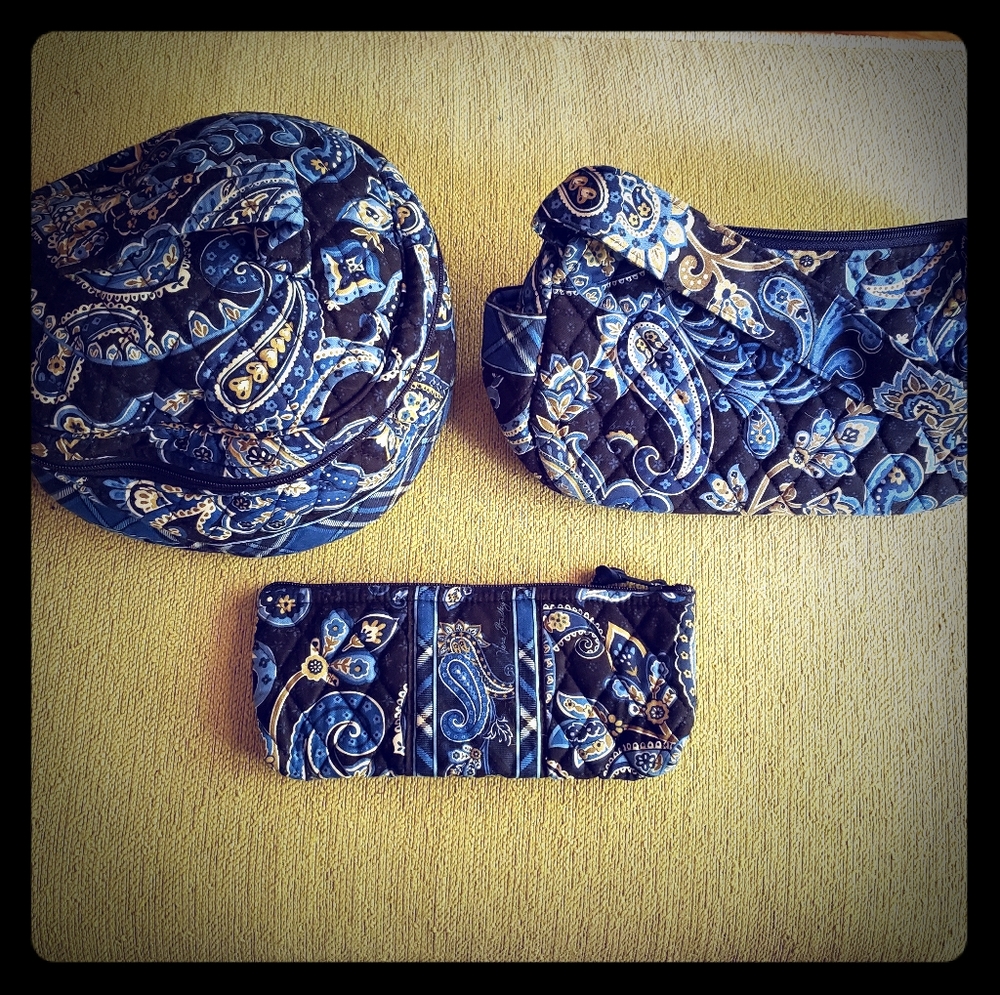 THREE EUC Retired Vera Bradley Windsor Navy Bags